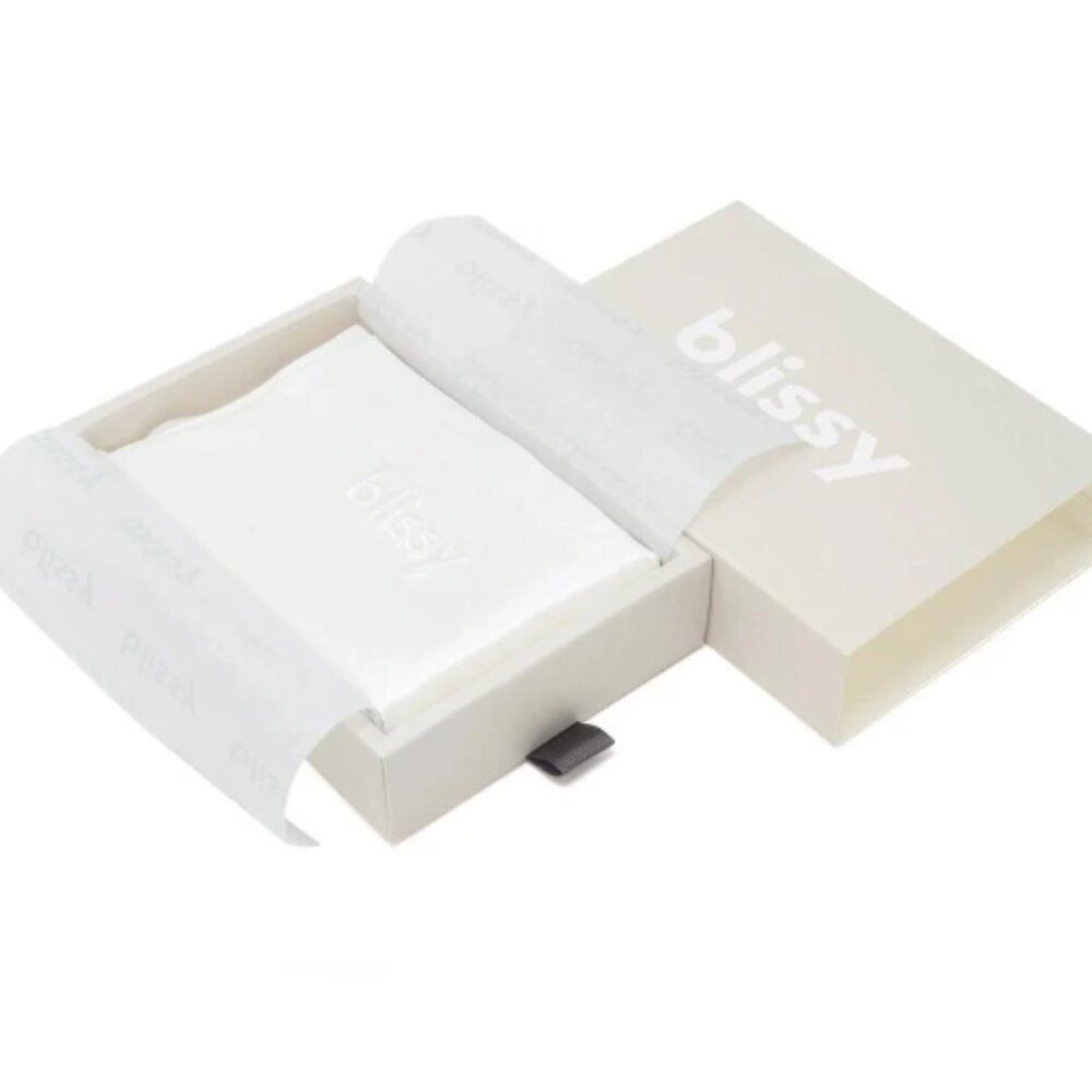 NEW BLISSY White Silk Pillowcase Standard